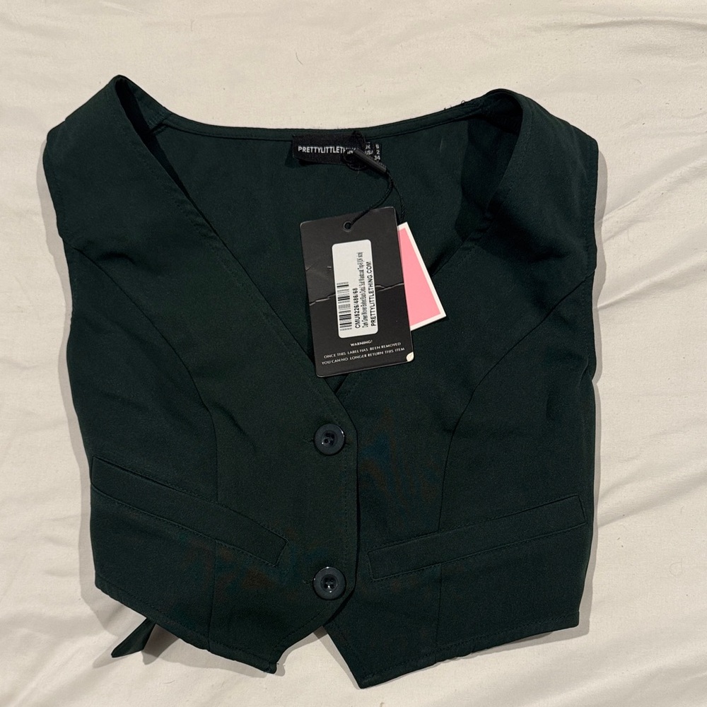 PrettyLittleThing Dark Vest with Buttons